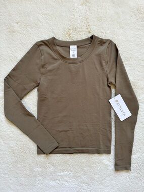 Athleta Light Brown Renew Seamless Long Sleeve Crewneck Top S